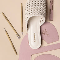 Larroude Venice Macrame Flat Mule In Ivory Leather