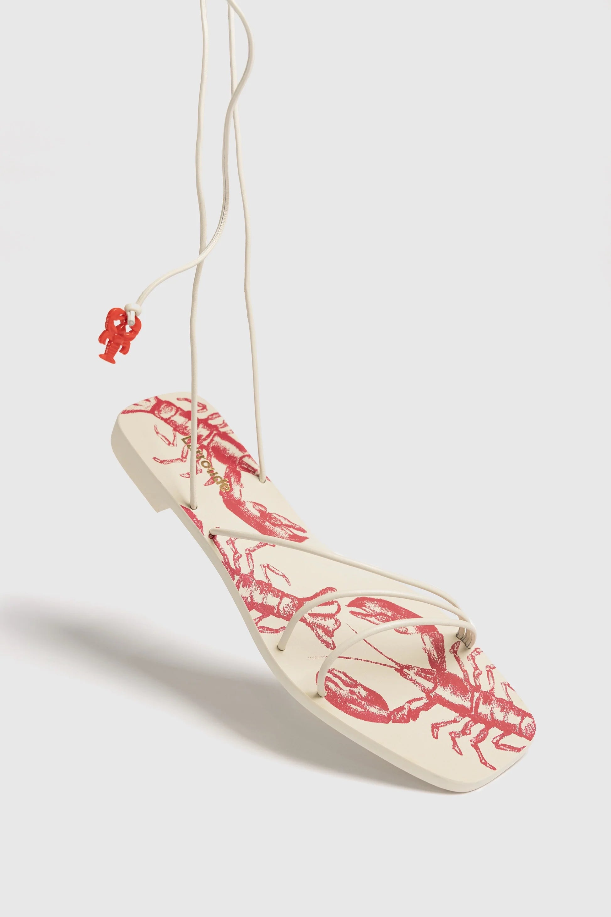 Larroude Nadia Flat Sandal In Ivory Leather