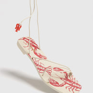 Larroude Nadia Flat Sandal In Ivory Leather