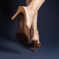 Larroude Jasmine Hi Mule In Burnt Umber Suede