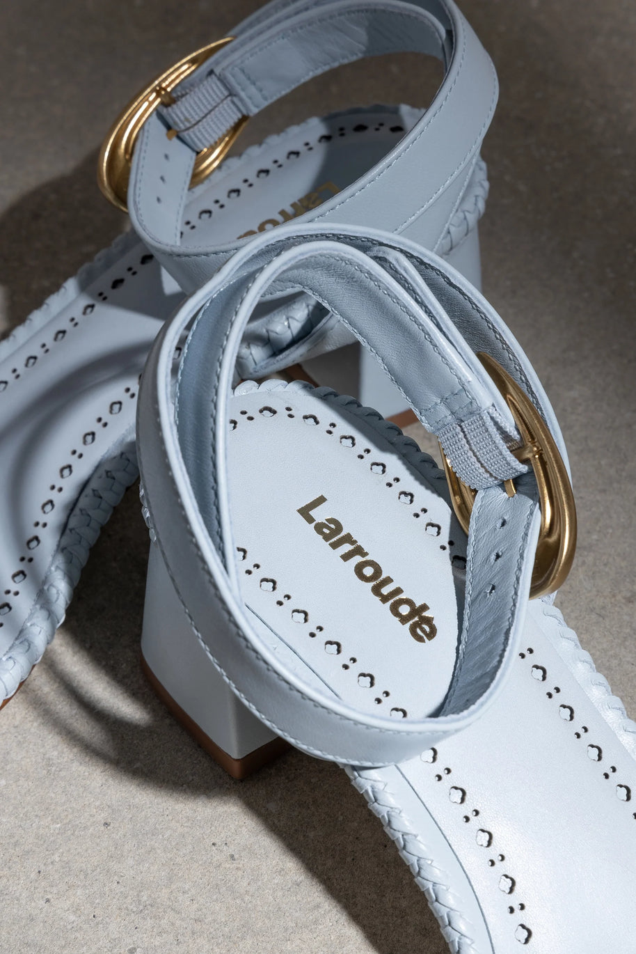 Larroude Verona Block Sandal In Maya Leather