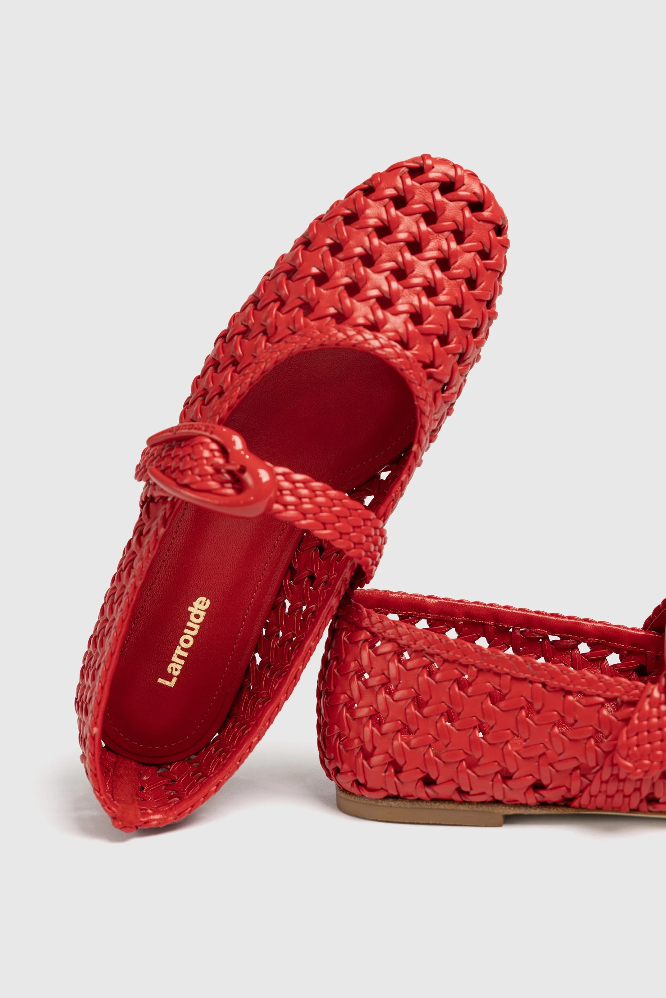 Larroude Verona New Macrame In Scarlet Leather