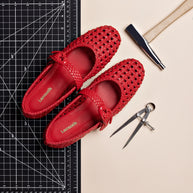 Larroude Verona New Macrame In Scarlet Leather