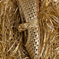 Larroude Verona New Macrame In Gold Metallic Leather