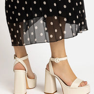 Larroude Dolly Sandal In Ivory Leather