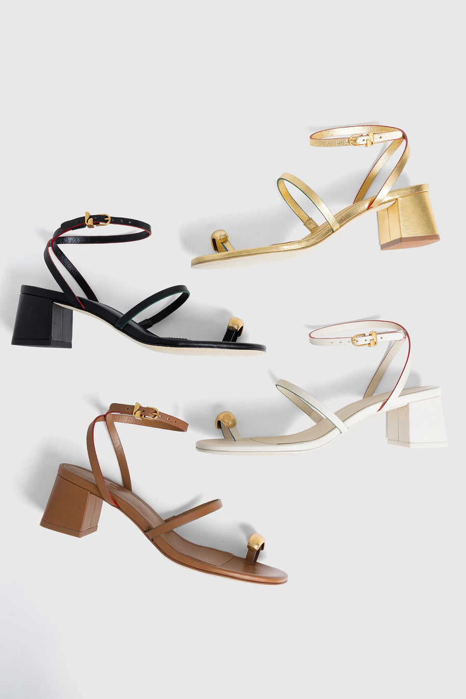 Larroude Biarritz Block In Ivory Leather