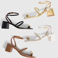 Larroude Biarritz Block In Ivory Leather