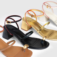 Larroude Biarritz Block In Gold Metallic Leather