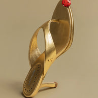 Larroude Gaia Sandal In Gold Metallic Leather