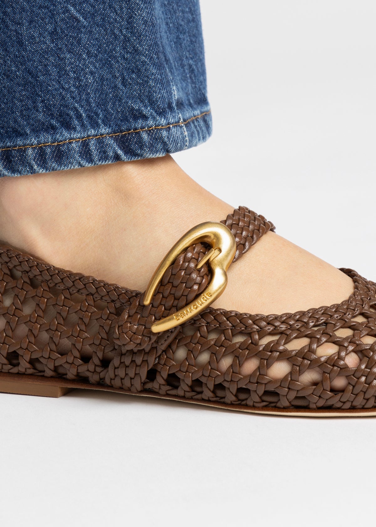 Larroude Verona New Macrame In Burnt Umber Leather