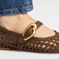 Larroude Verona New Macrame In Burnt Umber Leather