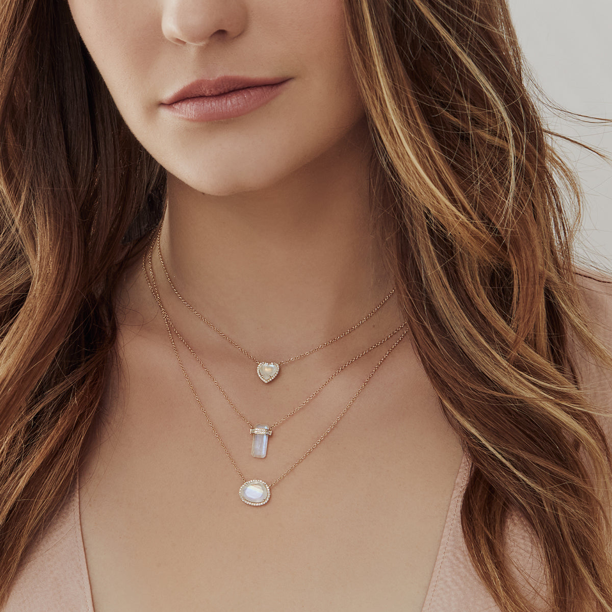 Zoe Lev Diamond Moonstone Necklace