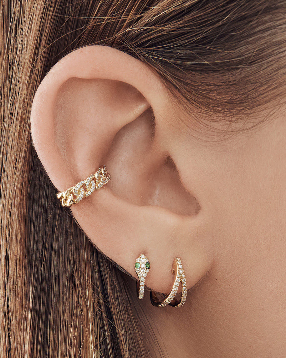 Zoe Lev Diamond Split Huggie Earrings
