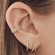 Zoe Lev Diamond Split Huggie Earrings