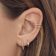 Zoe Lev Diamond Curve Huggie Earrings