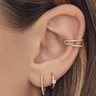 Zoe Lev Diamond Bezel Hoop Earrings