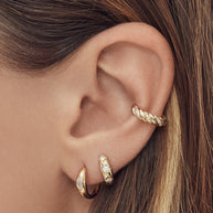 Zoe Lev Diamond Domed Starburst Huggie Earrings