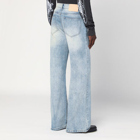 Basketcase Gallery Wide-leg Light Blue Washed Jeans