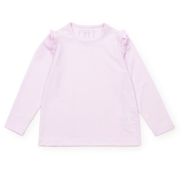 Mia Girls' Longsleeve Performance Top by LH Sport - Pink Stripes