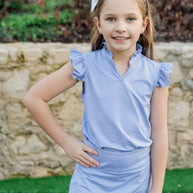 Margot Girls' Performance Skirt by LH Sport - Blue Stripes