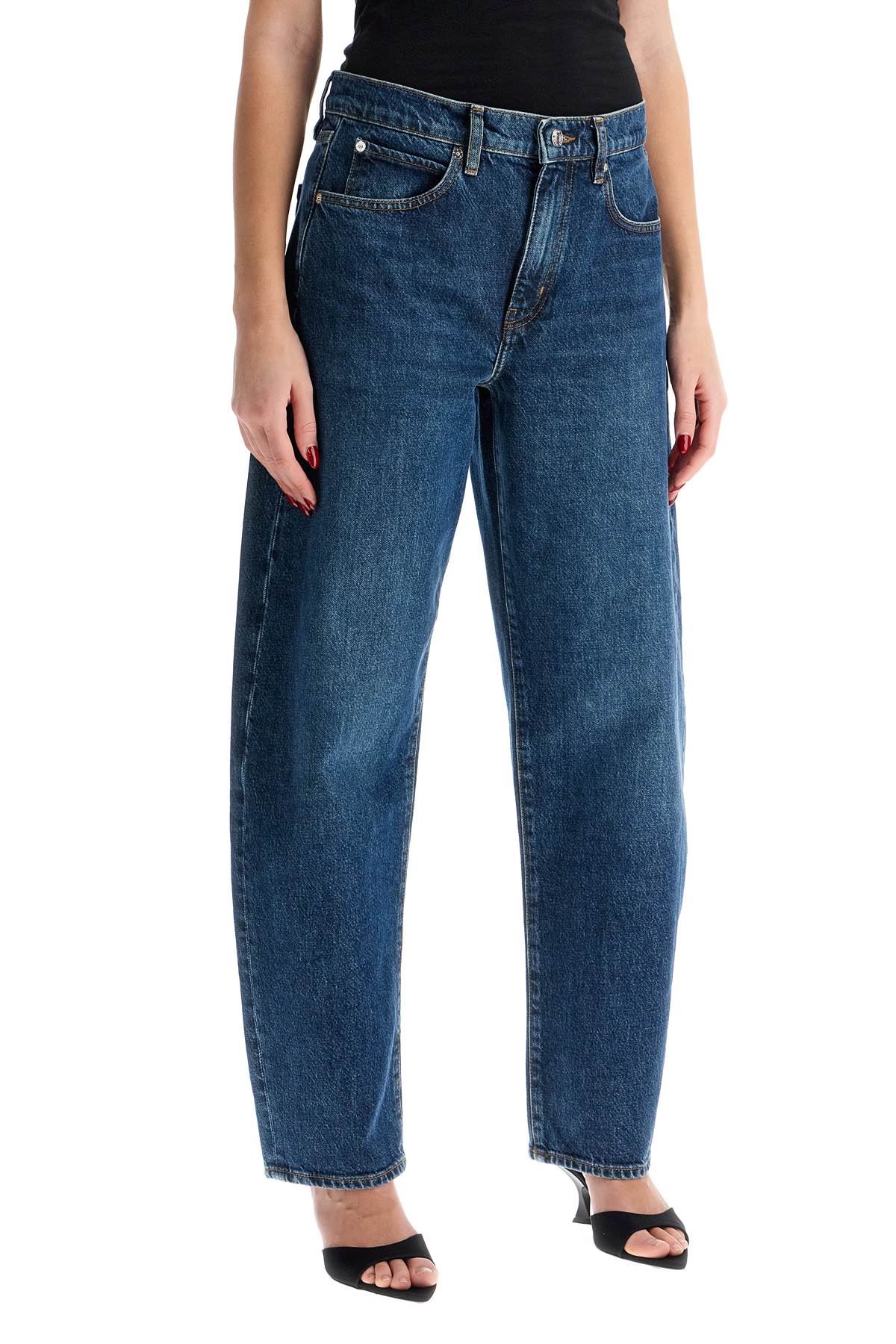 FRAME Low-Rise Barrel Cut Jeans