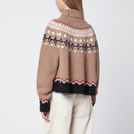 Alanui Beige Fair Isle Patterned Turtleneck Jumper