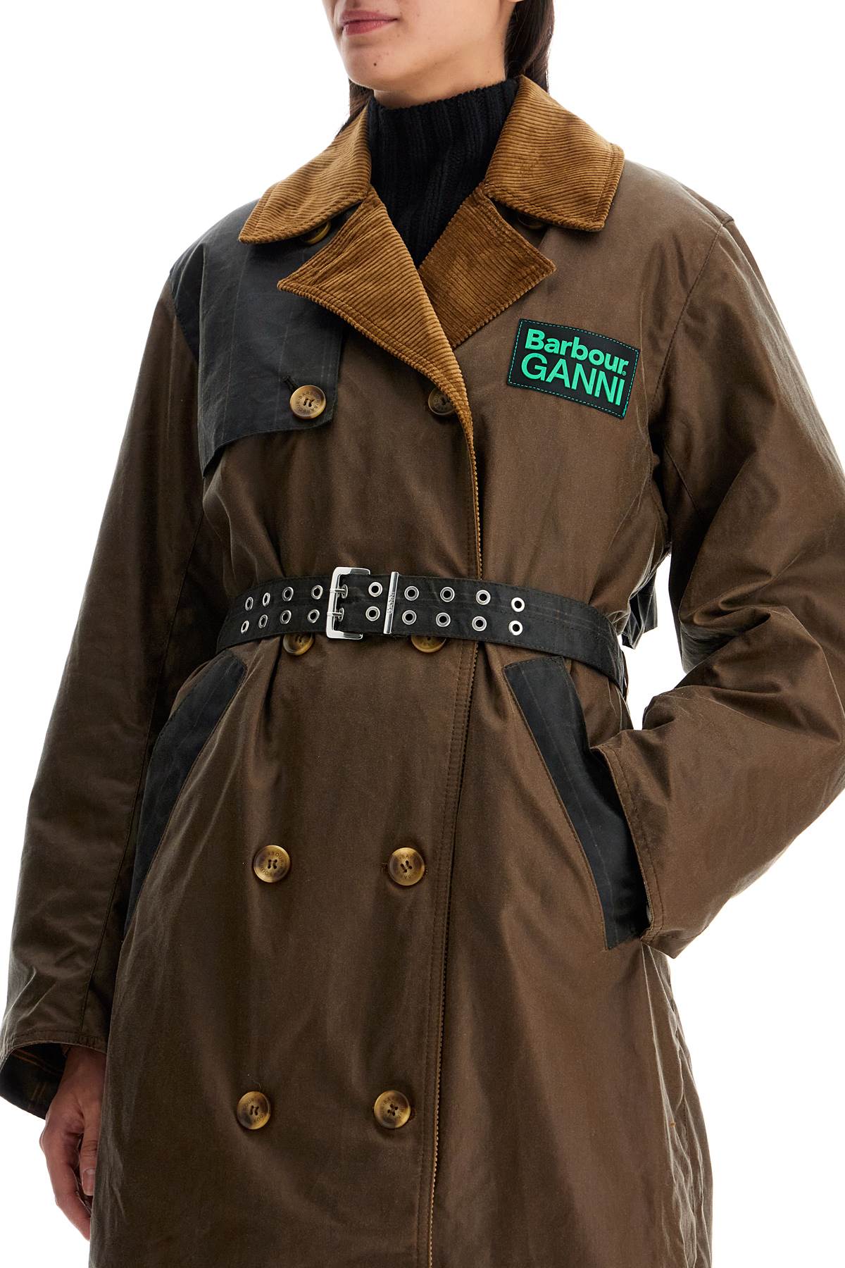 Barbour x Ganni Waxed Cotton Trench Coat