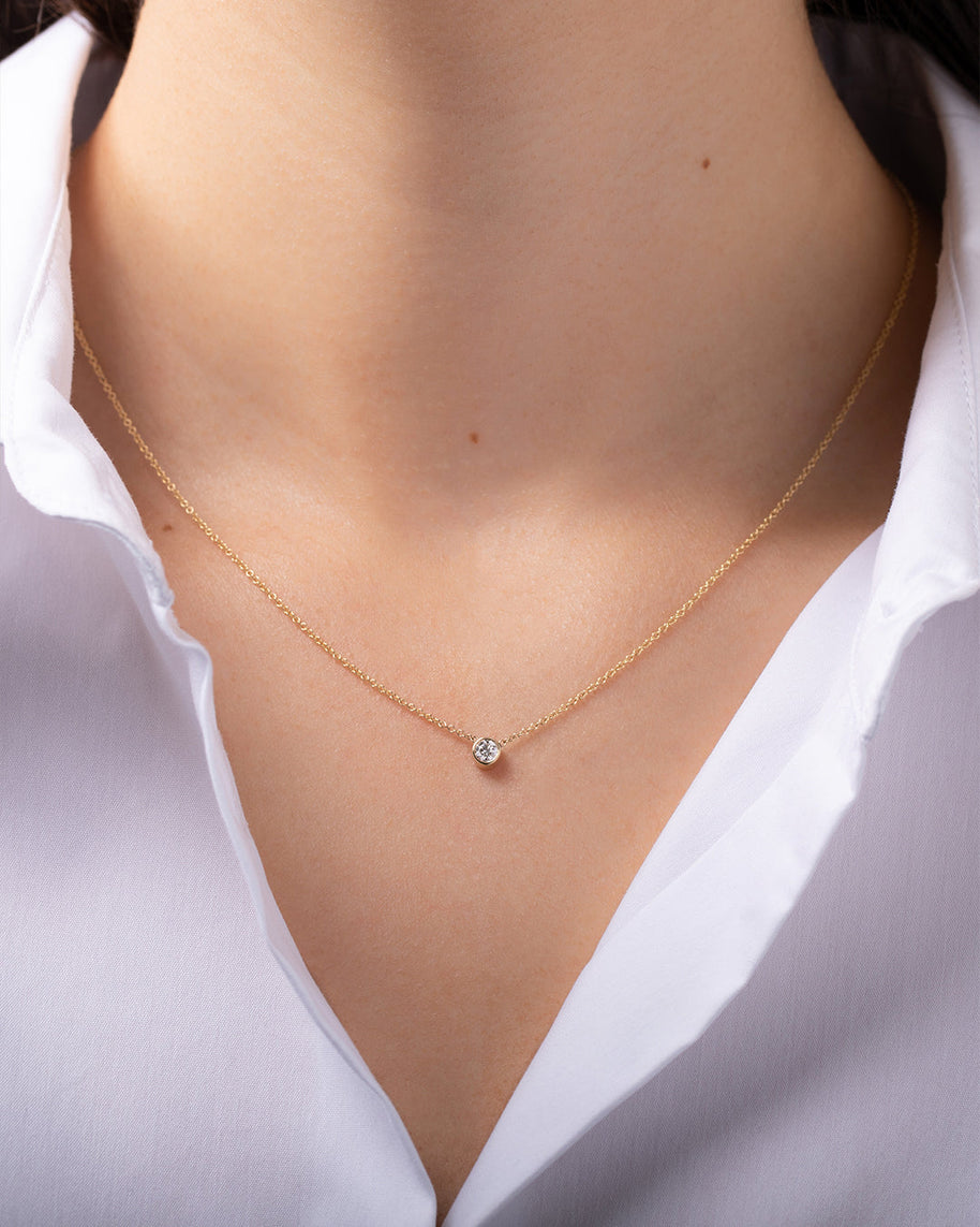 Zoe Lev Large Bezel Diamond Necklace
