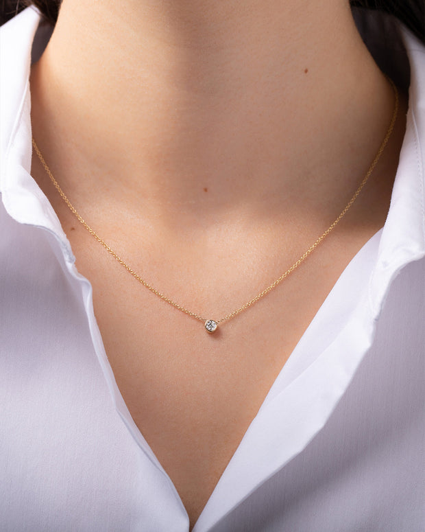 Zoe Lev Large Bezel Diamond Necklace