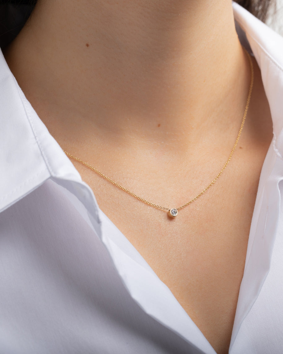 Zoe Lev Large Bezel Diamond Necklace
