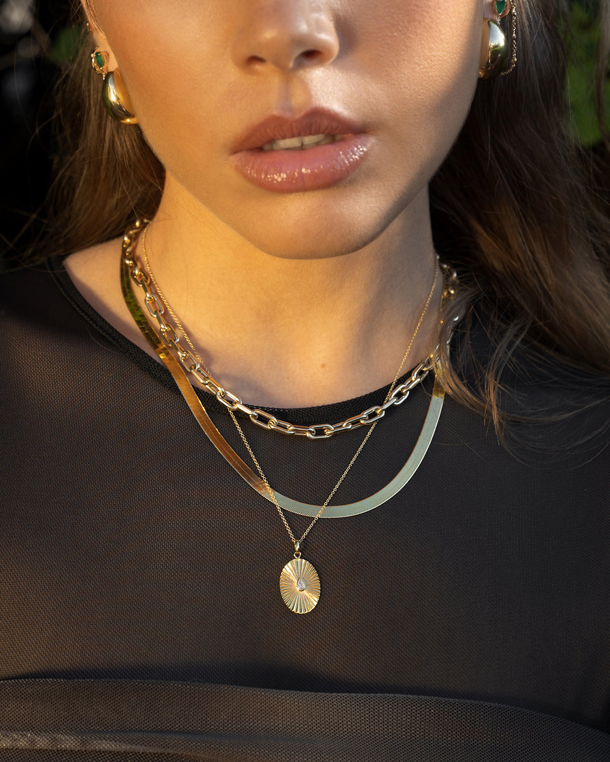 Zoe Lev 14k Gold Large Open Link Chain Necklace