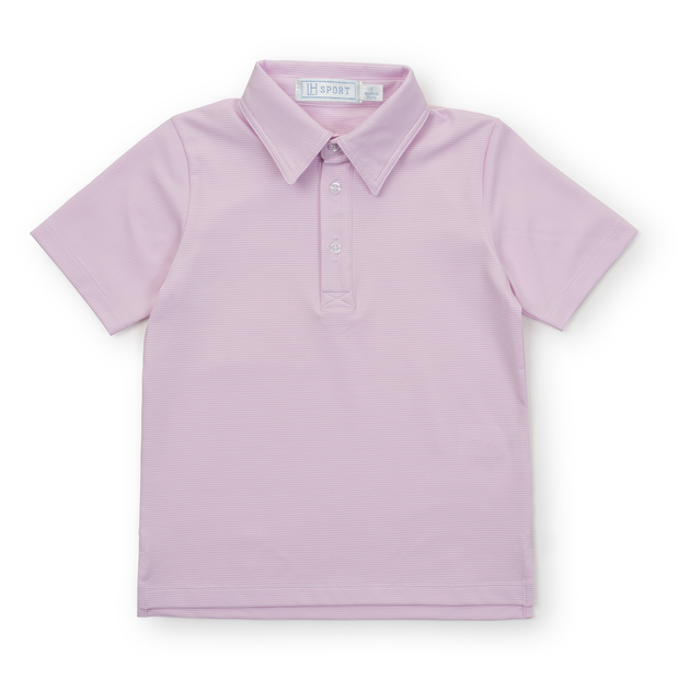 Will Boys' Performance Polo by LH Sport - Pink Stripes