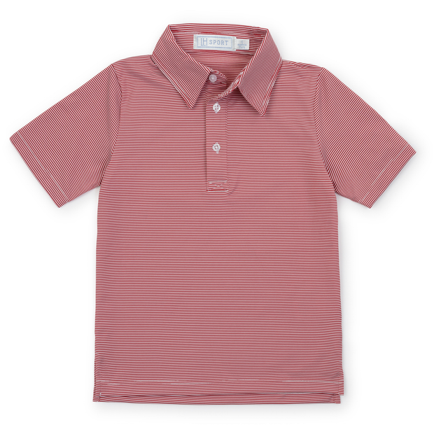 Will Boys' Performance Polo by LH Sport - Red Stripes