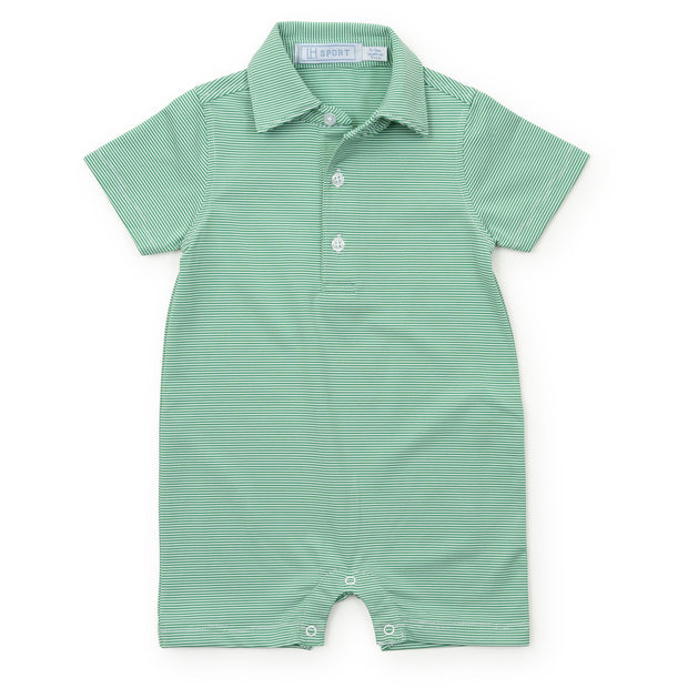 Austin Boys' Performance Shortall by LH Sport - Green Stripes