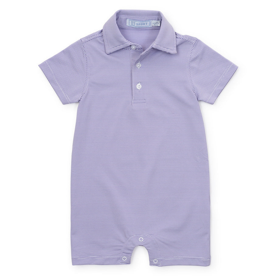 Austin Boys' Performance Shortall by LH Sport - Purple Stripes