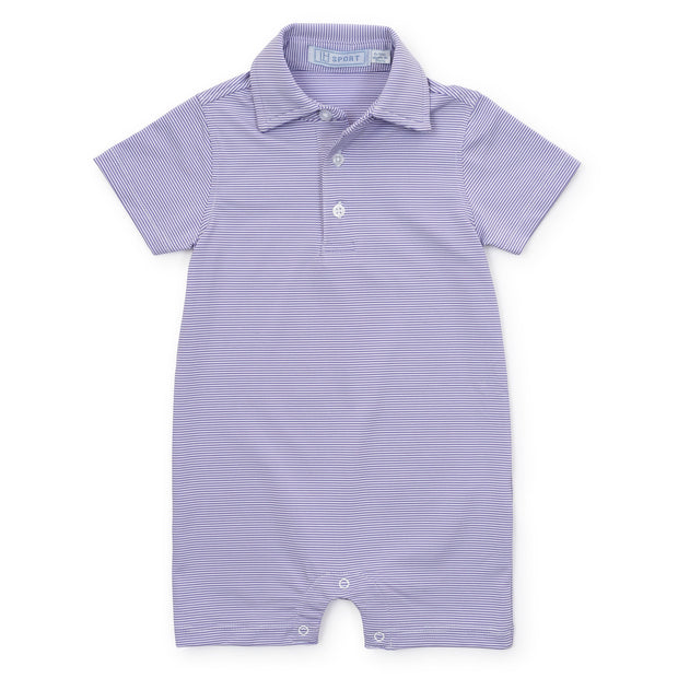 Austin Boys' Performance Shortall by LH Sport - Purple Stripes