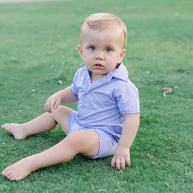 Austin Boys' Performance Shortall by LH Sport - Purple Stripes