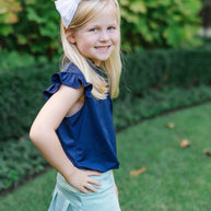 Ellie Girls' Sleeveless Performance Top by LH Sport - Navy