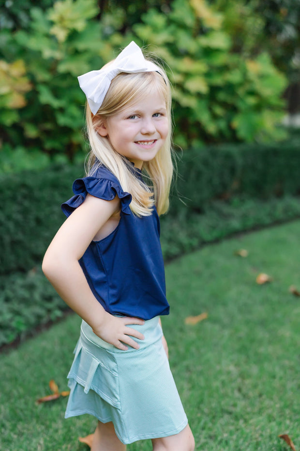 Ellie Girls' Sleeveless Performance Top by LH Sport - Navy