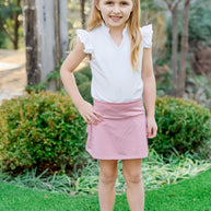 Margot Girls' Performance Skirt by LH Sport - Red Stripes
