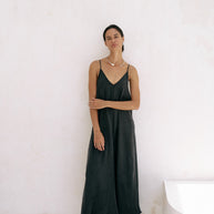 The Handloom Lucid Flow Maxi Dress - Black