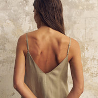 The Handloom Lucid Flow Maxi Dress - Khaki Green