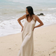 The Handloom Lucid Flow Maxi Dress - Sand