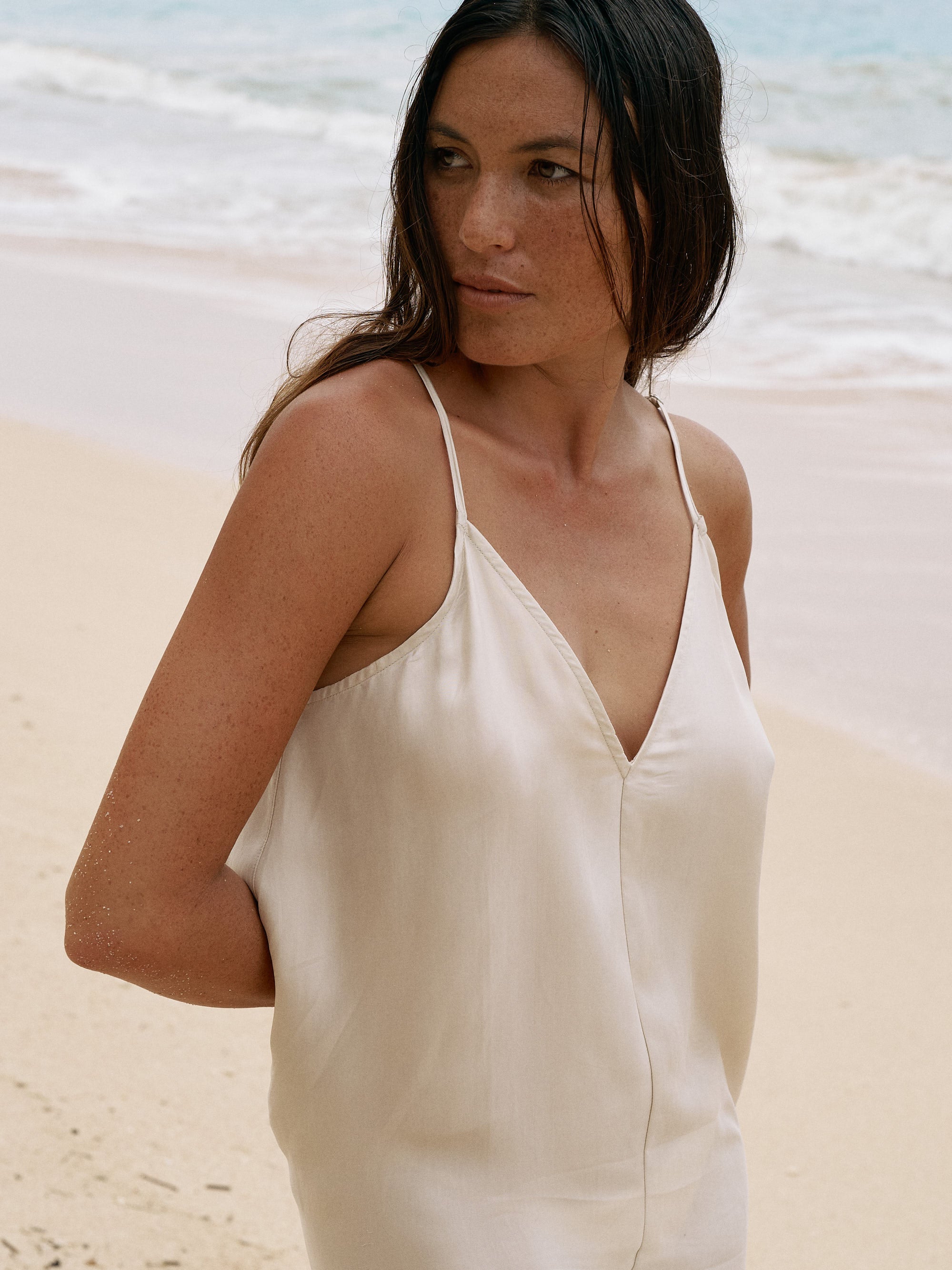 The Handloom Lucid Flow Maxi Dress - Sand