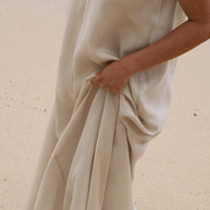 The Handloom Lucid Flow Maxi Dress - Sand