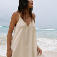 The Handloom Lucid Flow Maxi Dress - Sand