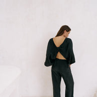 The Handloom Lucid Knot Top - Black