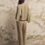 The Handloom Lucid Flow Tie Pants - Khaki Green