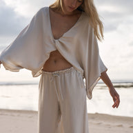 The Handloom Lucid Knot Top - Sand