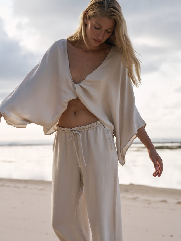 The Handloom Lucid Knot Top - Sand